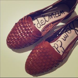 Sam Edelman Cognac Woven Flats